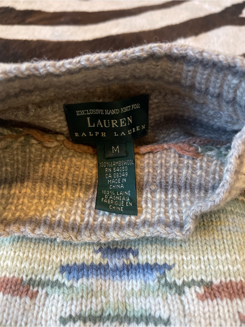 Ralph Lauren Rate Vintage Southwestern Stripe Mock Neck Sweater - Picture 3 of 7